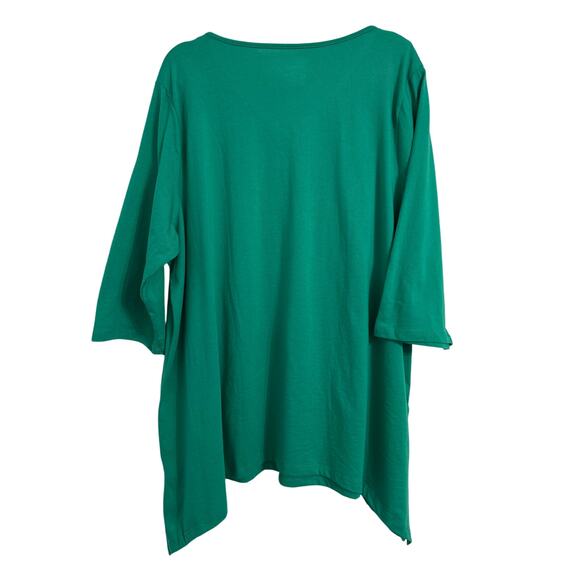 Roaman’s NWOT Boho Crochet Patchwork Retro Asymmetric Casual Travel Tunic Top 2X - Picture 3 of 12